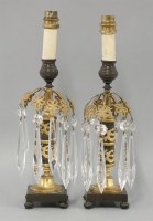 Lot 1198 - A pair of Regency table lustres