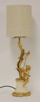 Lot 1207 - An ormolu and marble table lamp