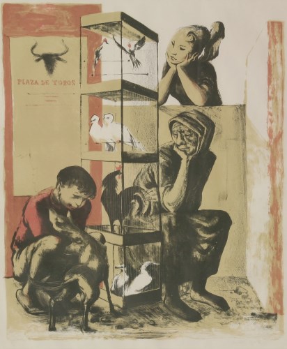 Lot 274 - Michael Ayrton (1921-1975)
'THE BIRD SELLERS'
Lithograph printed in colours