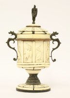 Lot 59 - An Italian ivory and horn cup and cover
