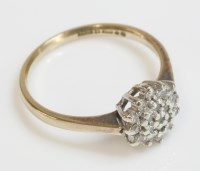 Lot 1009 - A 9ct gold diamond cluster ring