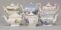 Lot 1086 - Seven early 19th century English teapots