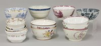 Lot 1090 - Sixteen hand painted/transfer printed English pottery and porcelain slop bowls