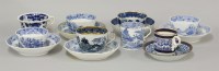 Lot 1091 - A large quantity of late 18th/early 19th century English blue and white mixed cups and saucers