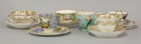 Lot 1092 - A quantity of early 19th century English hand painted mixed cups and saucers