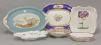 Lot 1093 - A quantity of assorted 19th century hand painted shaped dining and dessert plates