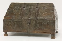 Lot 1170 - An Indian carved wooden rice chest