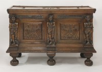 Lot 1416 - A 17th century style oak blanket box