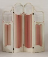 Lot 1420 - A late 19th century French style four fold screen