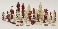 Lot 1204 - A 19th century carved Canton ivory chess set