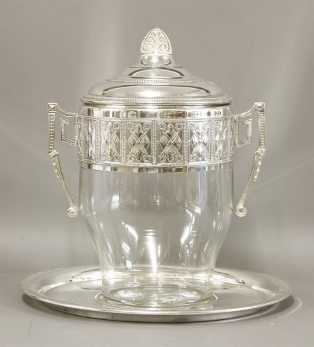 Lot 258 - A silver-plated wine cooler