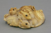 Lot 462 - An attractive ivory Group of seven rats