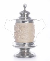 Lot 97 - An Edwardian silver and ivory two handled cup and cover