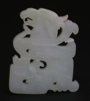 Lot 182 - A well carved white jade Dragon