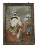 Lot 240 - A fine reverse Mirror Glass Painting