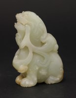 Lot 142 - A jade mythical two-horned Beast