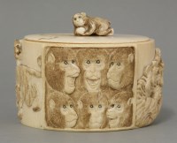 Lot 478 - An ivory Box and Cover