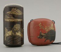 Lot 665 - Two lacquer inro