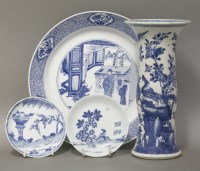 Lot 620 - An attractive blue and white large Plate