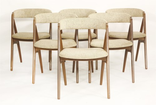 Lot 624 - A set of six Danish teak dining chairs