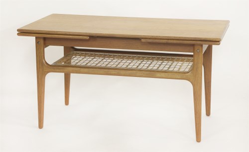 Lot 652 - A Danish teak draw-leaf coffee table