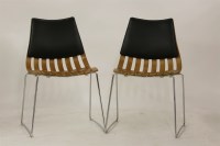 Lot 599 - A pair of laminated side chairs