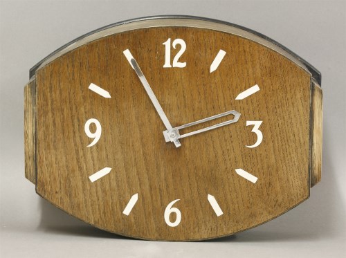 Lot 246 - An Art Deco lozenge-shaped electric wall clock