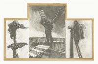 Lot 340 - Paul Gough (b.1958)
FIRST WORLD WAR TRIPTYCH
Mixed media on board
central panel 63 x 40cm