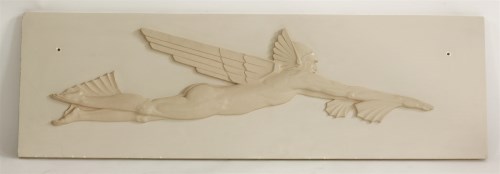 Lot 101 - A plaster bas-relief of Mercury