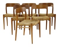 Lot 536 - A set of six teak dining chairs
