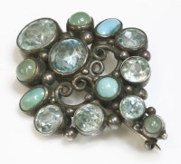 Lot 16 - An Arts and Crafts silver and gemstone brooch