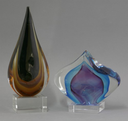 Lot 554 - Two Italian studio glass freeform sculptures