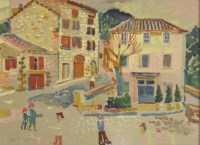 Lot 371 - Fred Yates (1922-2008)
FIGURES IN A FRENCH VILLAGE
Signed l.l.
