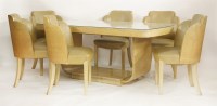 Lot 228 - An Art Deco bird's-eye maple and walnut dining room suite