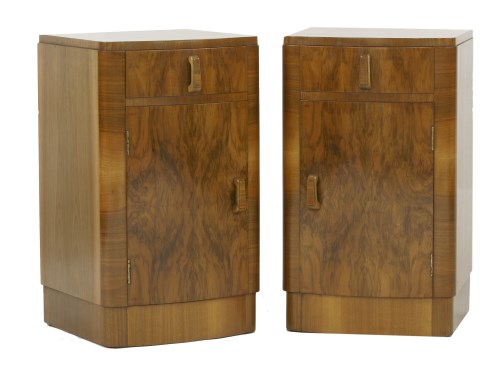 Lot 115 - A pair of Art Deco walnut pot cupboards