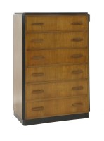 Lot 162 - An Art Deco walnut six-drawer chest