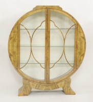 Lot 174 - An Art Deco walnut globe display cabinet