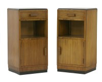 Lot 201 - A pair of Art Deco walnut pot cupboards