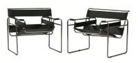 Lot 526 - A pair of chrome framed 'B3 Wassily' armchairs