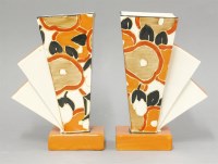 Lot 180 - A pair of rare Clarice Cliff 'Orange Chintz' vases