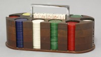 Lot 219 - An Art Deco Asprey banded wood gaming chip stand