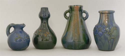 Lot 42 - An Elton 'Sunflower' pottery gourd-shaped vase
