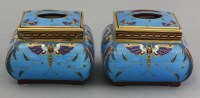 Lot 53 - A pair of Minton cloisonné jars and covers