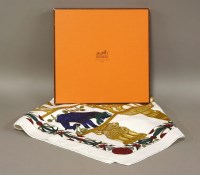 Lot 73 - A boxed Hermès silk scarf