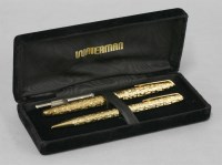 Lot 40 - A cased set of two Waterman gold-plated pens