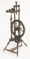 Lot 1656 - A George III mahogany spinning wheel