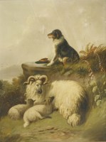 Lot 1416 - Attributed to Robert Cleminson
A SEATED DOG AND SHEEP
Bears signature l.l.