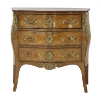 Lot 1525 - A Louis XV style marquetry commode