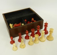 Lot 1246 - An early 20th century Staunton type ivory chess set