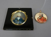 Lot 1341 - A portrait miniature on ivory
ADMIRAL LORD NELSON
Bears signature Dupré
8.5 x 6.5cm;
and a portrait miniature of AN OFFICER
7 x 6cm